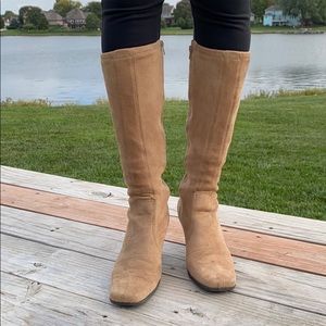 EUC Franco Sarto Tan Soft Suede Boots Size 6.5